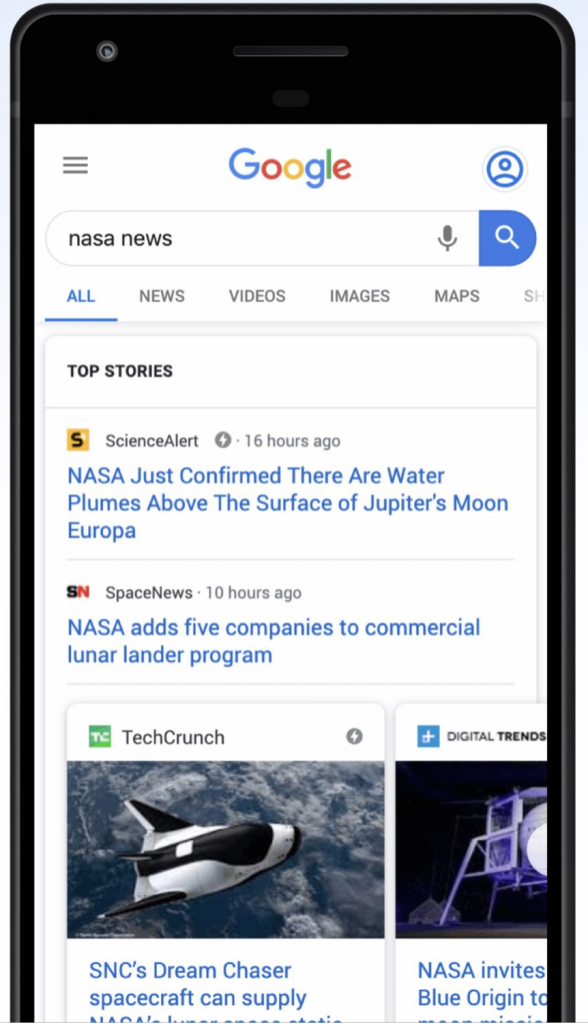 Google has started using BERT to generate top stories in the SERPs before